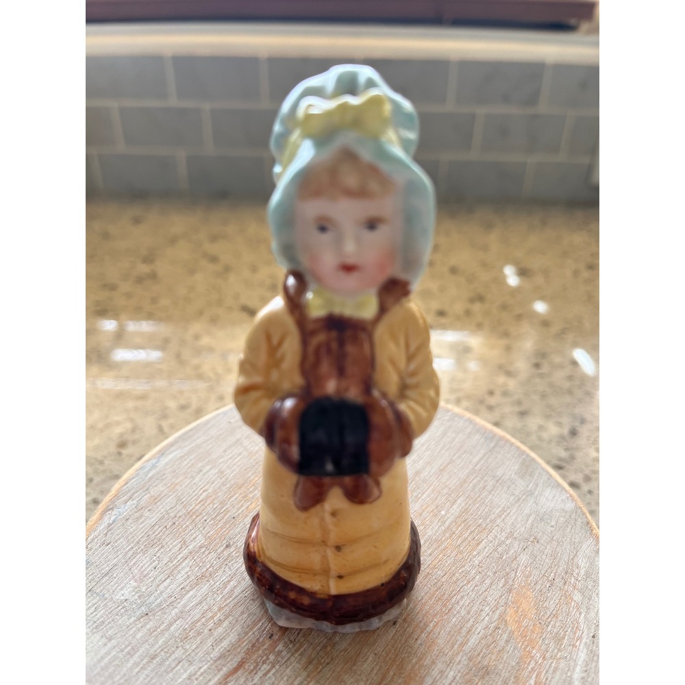 Kate Greenaway Porcelain Girl Figurine Winter Coat Bonnet Muff Hand Painted 109